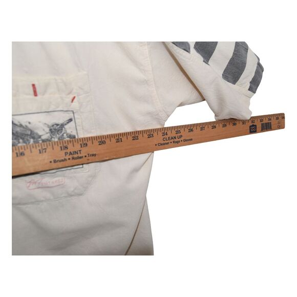 Sergio Valente 80s Oversized Striped Shirt XL Vintage Aviation Cotton - Picture 8 of 13